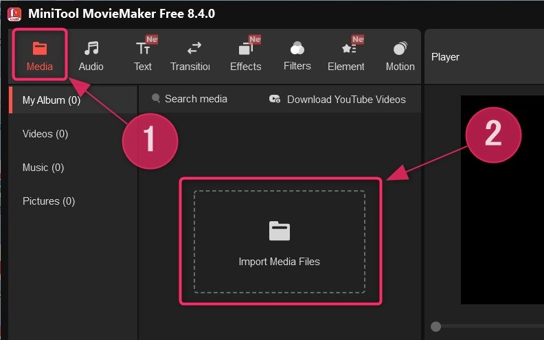 編集したい動画を読み込みます_MiniTool MovieMakerの使い方